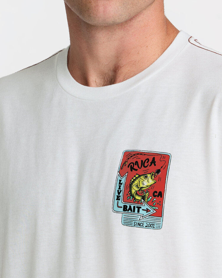 RVCA Rvca Live Bait Ss (Mens) | Antique White