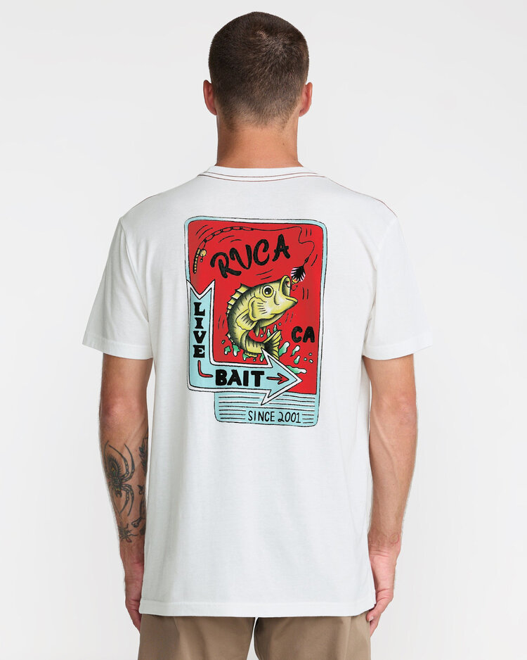 RVCA Rvca Live Bait Ss (Mens) | Antique White