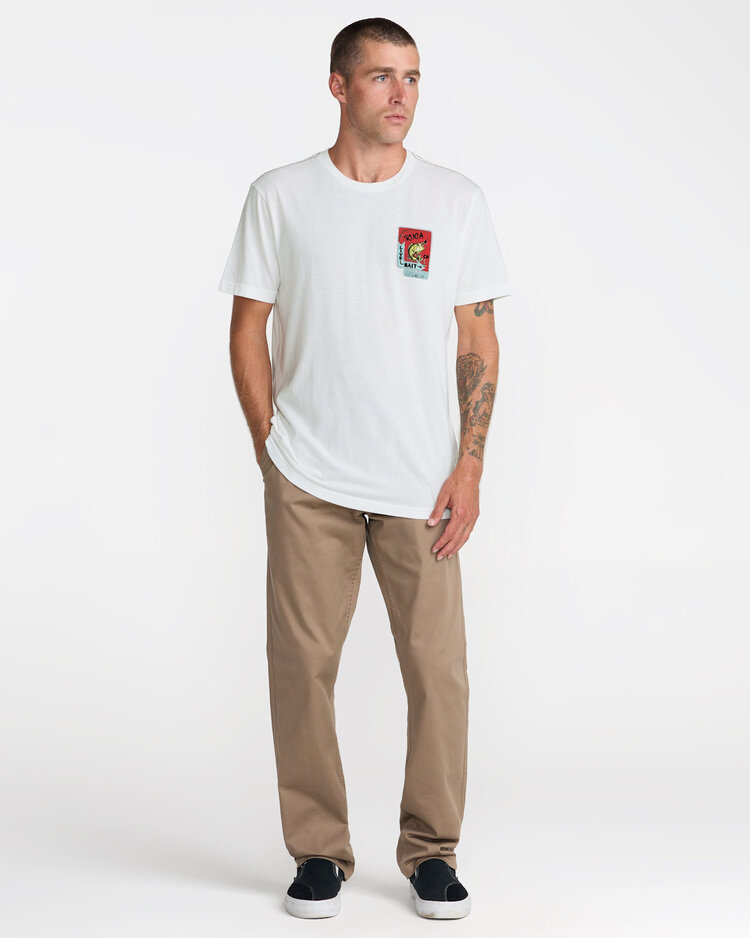 RVCA Rvca Live Bait Ss (Mens) | Antique White