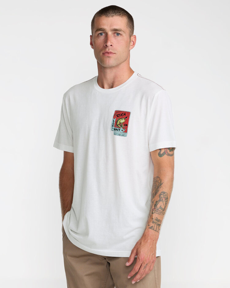 RVCA Rvca Live Bait Ss (Mens) | Antique White