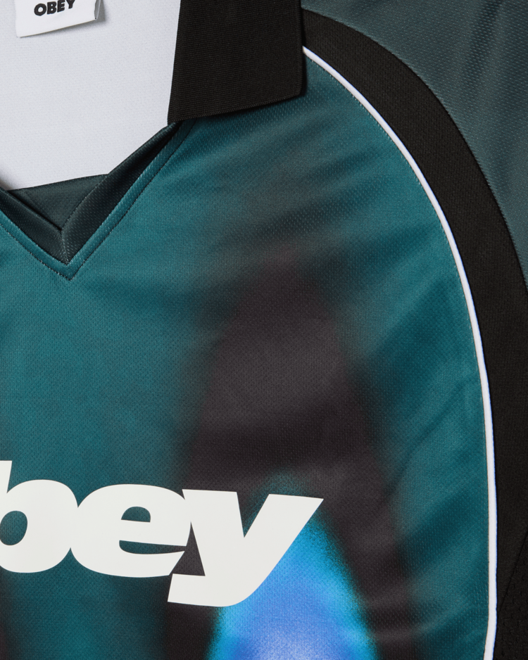 Obey Obey Blurred Soccer Jersey Ss (Mens) | Dark Teal Multi