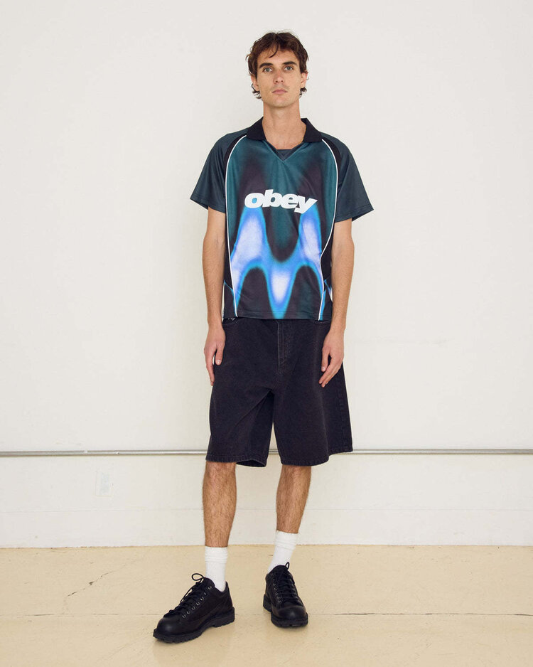 Obey Obey Blurred Soccer Jersey Ss (Mens) | Dark Teal Multi