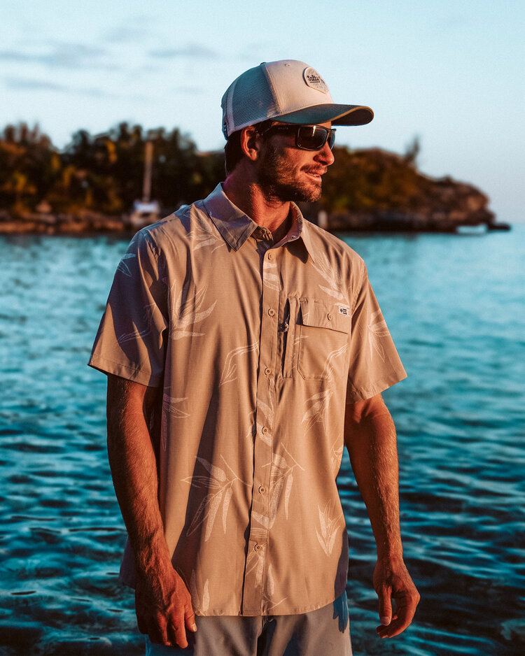 Salty Crew Salty Crew Flagship Uv Button Up (Mens) | Dark Khaki