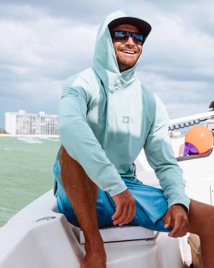 Salty Crew Salty Crew Mariner Lite Uv Hood (Mens) | Marine