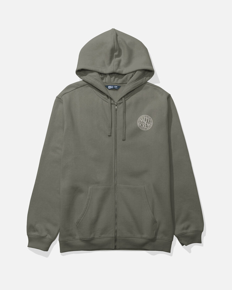 Salty Crew Salty Crew Global Zip Fleece (Mens) | Dusty Olive