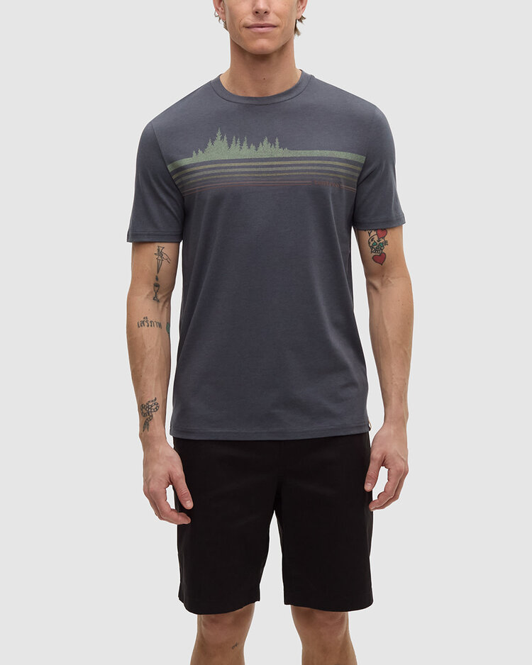 Tentree Tentree Retro Treeline Tee (Mens) | Graphite/Light Moss