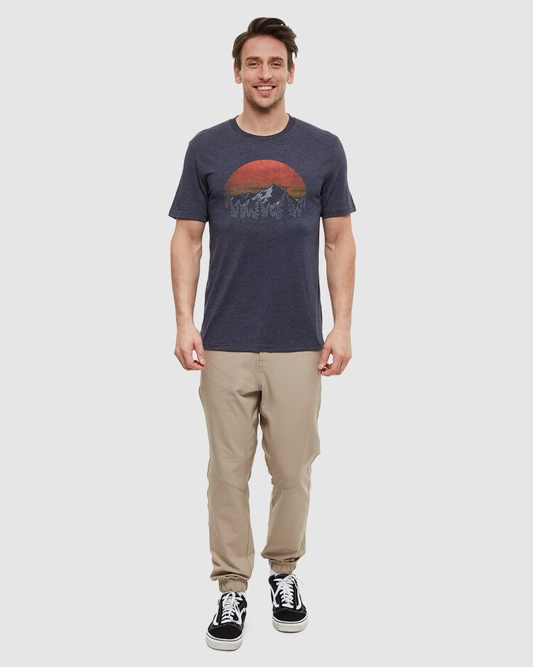 Tentree Tentree Vintage Sunset Tee (Mens) | Midnight Blue Htr/Arbutus