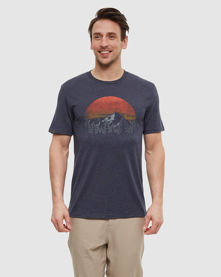 Tentree Tentree Vintage Sunset Tee (Mens) | Midnight Blue Htr/Arbutus