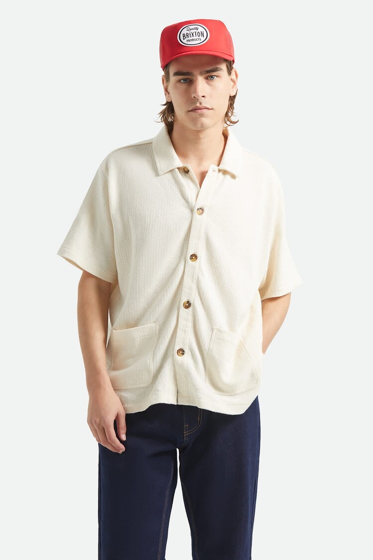 Brixton Brixton Poolside S/S Knit (Mens) | Off White