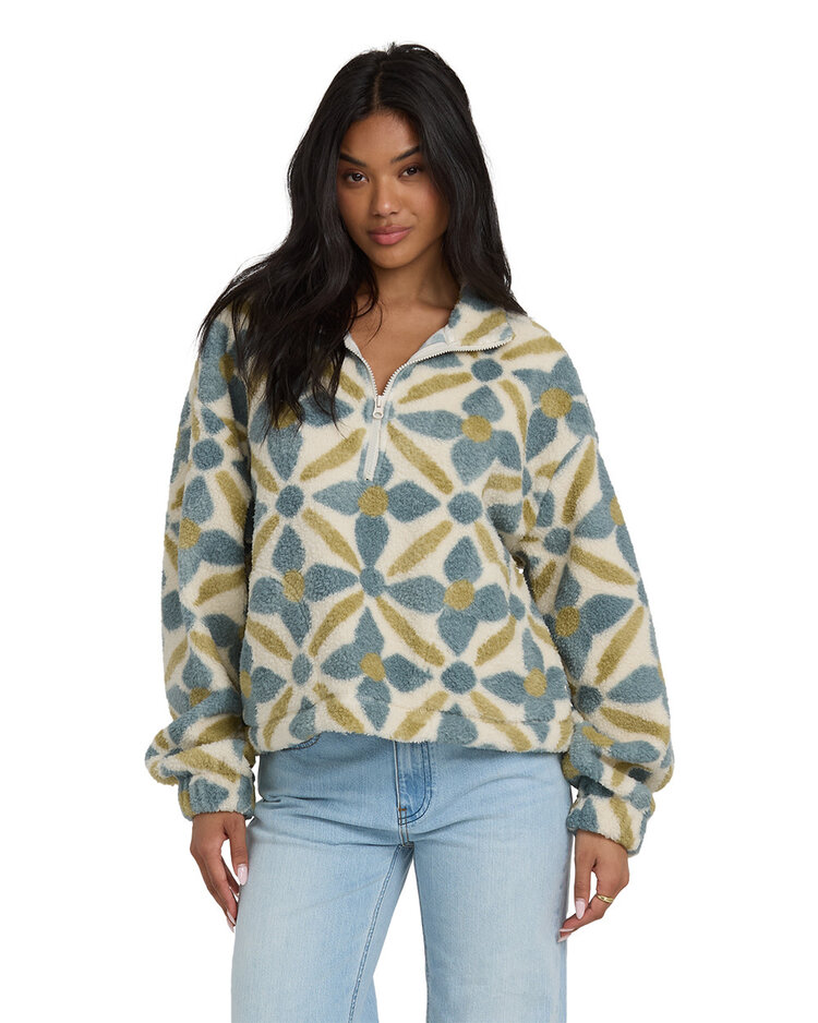 Billabong Billabong All The Time Sherpa 1/2 Zip (Womens) | Mason Blue