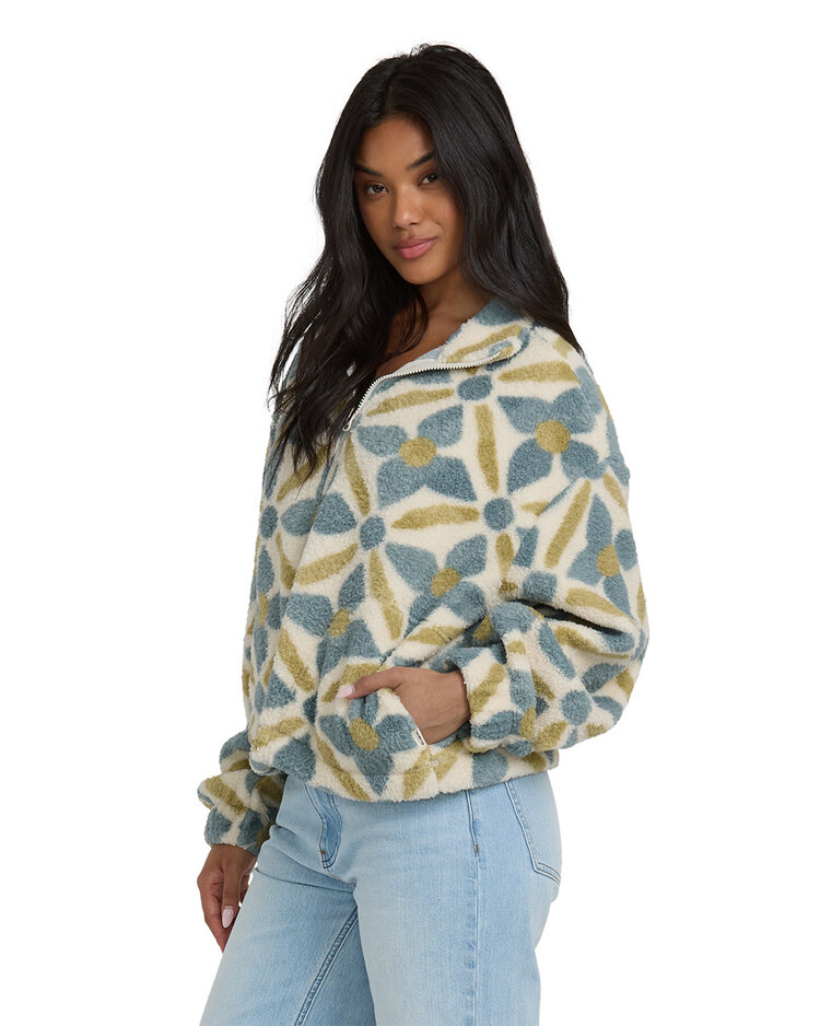 Billabong Billabong All The Time Sherpa 1/2 Zip (Womens) | Mason Blue