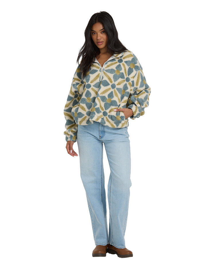 Billabong Billabong All The Time Sherpa 1/2 Zip (Womens) | Mason Blue