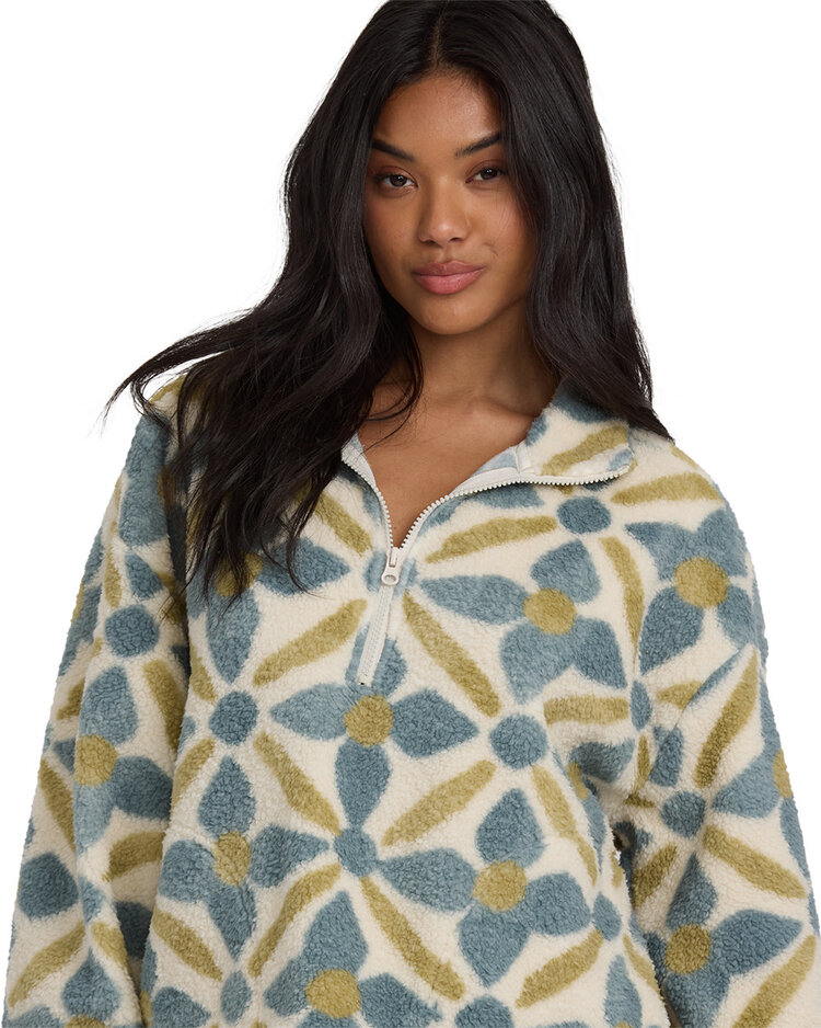 Billabong Billabong All The Time Sherpa 1/2 Zip (Womens) | Mason Blue