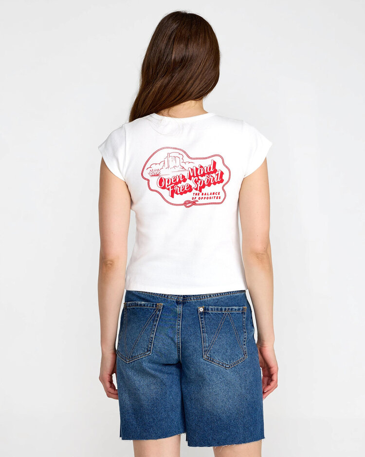 RVCA Rvca Ribbed Slim Tee (Womens) | Vintage White