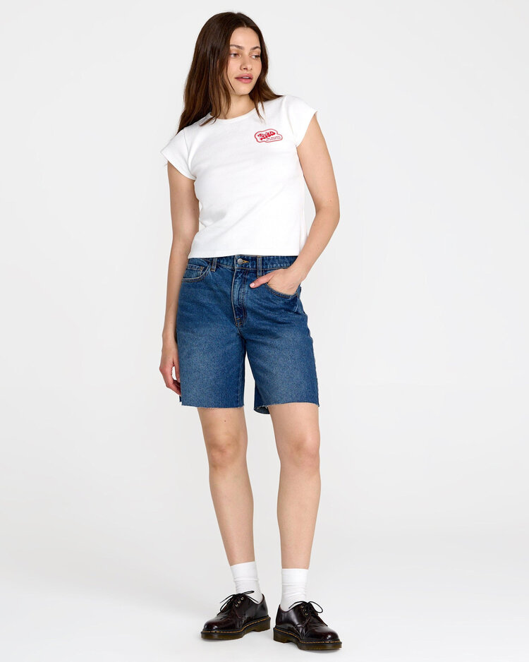 RVCA Rvca Ribbed Slim Tee (Womens) | Vintage White