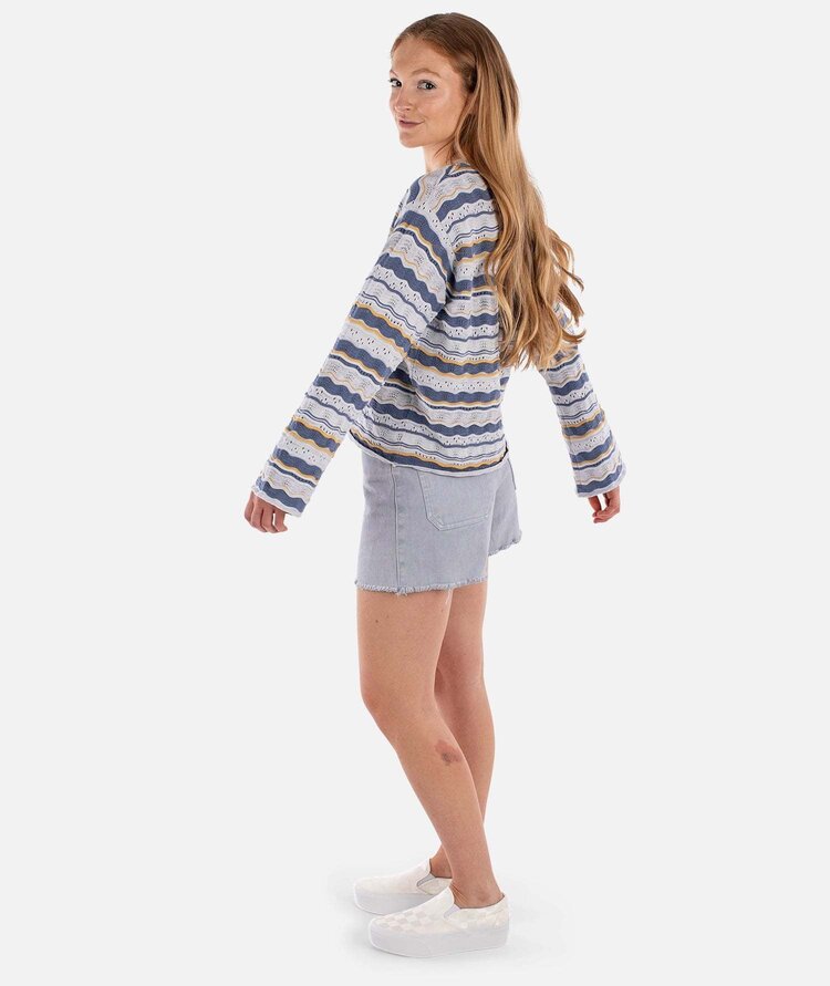 Jetty Jetty Lockwood Pointelle Sweater (Womens) | Blue