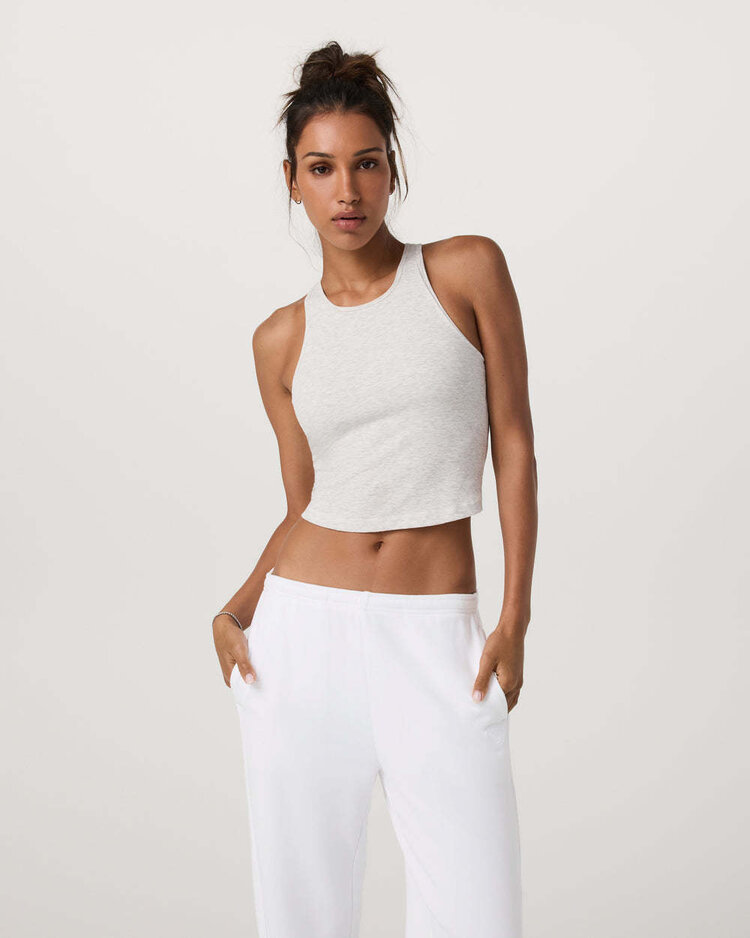 Vuori Vuori Pose Plyo Tank (Womens) | White Heather Grey
