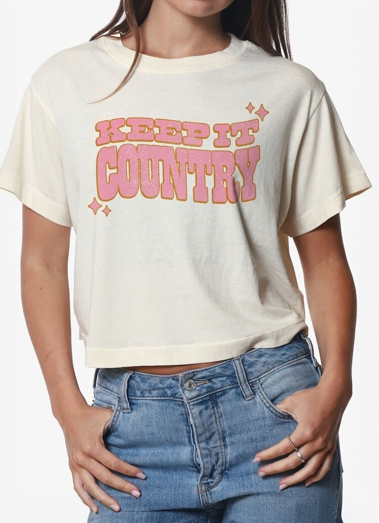 Girl Dangerous Girl Dangerous Keep It Country Os Crop Tee | Off White