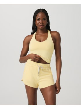 Vuori Vuori Halo Performance Crop Tank 2.0 (Womens) | Lemon Snap Htr