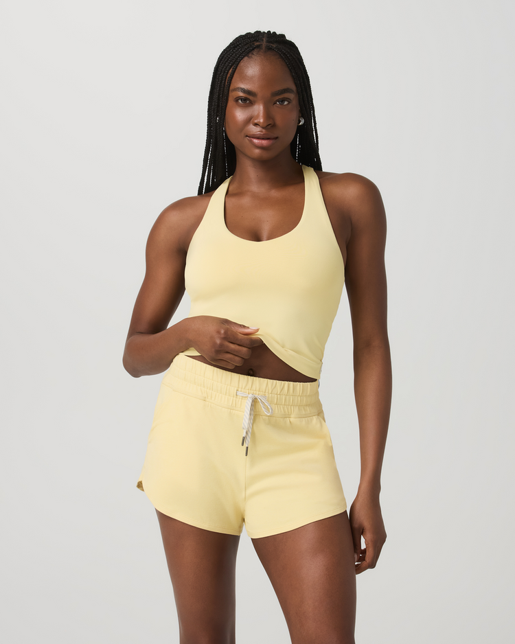 Vuori Vuori Halo Performance Crop Tank 2.0 (Womens) | Lemon Snap Htr