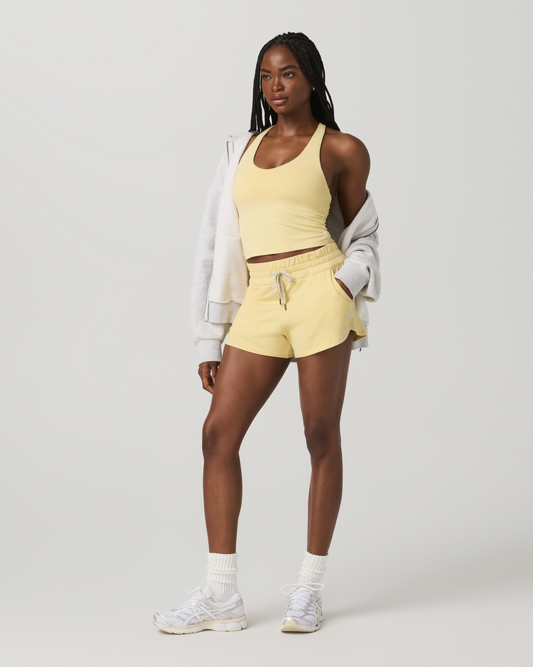 Vuori Vuori Halo Performance Crop Tank 2.0 (Womens) | Lemon Snap Htr