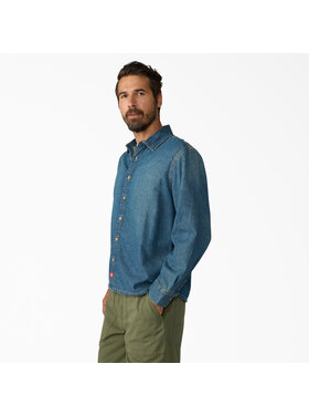 Dickies Dickies Lightweight Denim L/S Shirt (Mens) | Khaki Tinted Blue