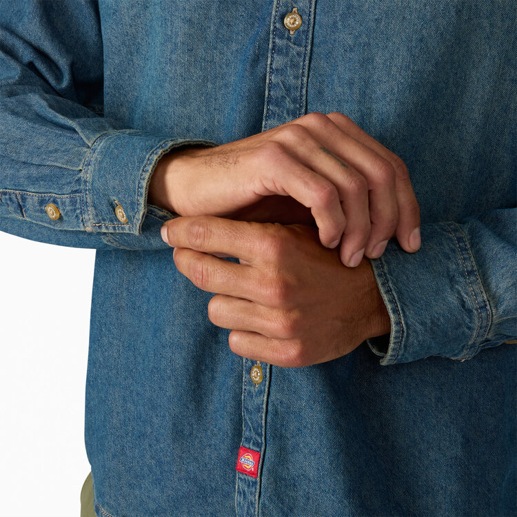 Dickies Dickies Lightweight Denim L/S Shirt (Mens) | Khaki Tinted Blue