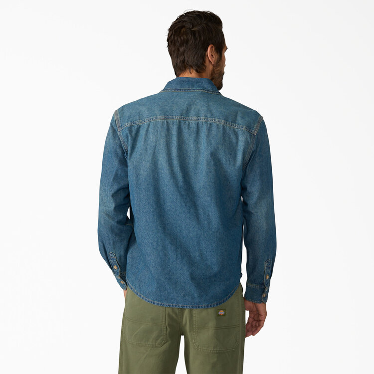 Dickies Dickies Lightweight Denim L/S Shirt (Mens) | Khaki Tinted Blue