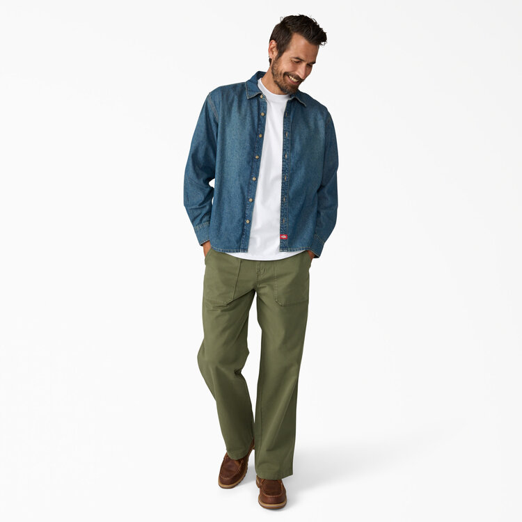Dickies Dickies Lightweight Denim L/S Shirt (Mens) | Khaki Tinted Blue
