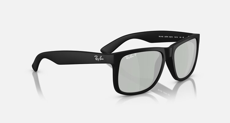 Ray Ban Ray Ban Justin Rubber Black | Green Mirror Silver Polarized