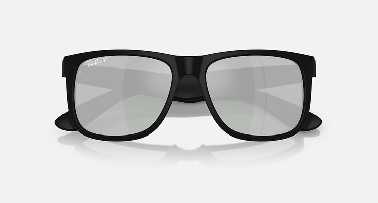 Ray Ban Ray Ban Justin Rubber Black | Green Mirror Silver Polarized