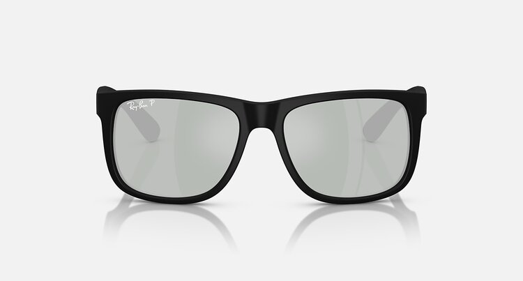 Ray Ban Ray Ban Justin Rubber Black | Green Mirror Silver Polarized