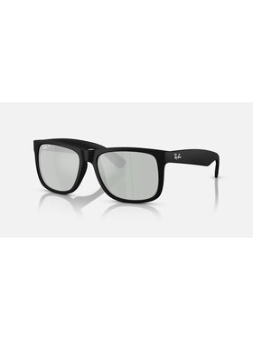 Ray Ban Ray Ban Justin Rubber Black | Green Mirror Silver Polarized