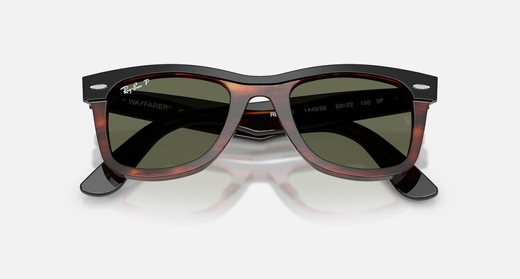 Ray Ban Ray Ban Wayfarer Black On Havana | Green Polarized