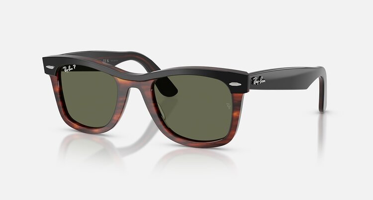 Ray Ban Ray Ban Wayfarer Black On Havana | Green Polarized