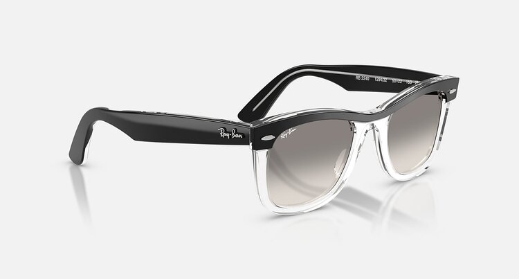 Ray Ban Ray Ban Wayfarer Black On Trans Clear | Gradient Grey