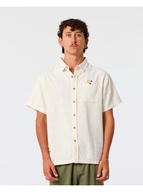 Critical Slide Society Critical Slide Peace Flower Embro Ss Shirt (Mens) | Ecru