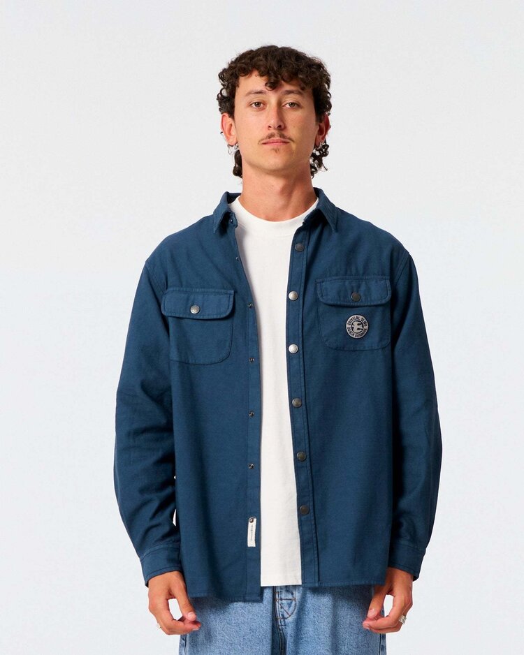 Critical Slide Society Critical Slide Sun Cured Overshirt (Mens) | Worker Blue