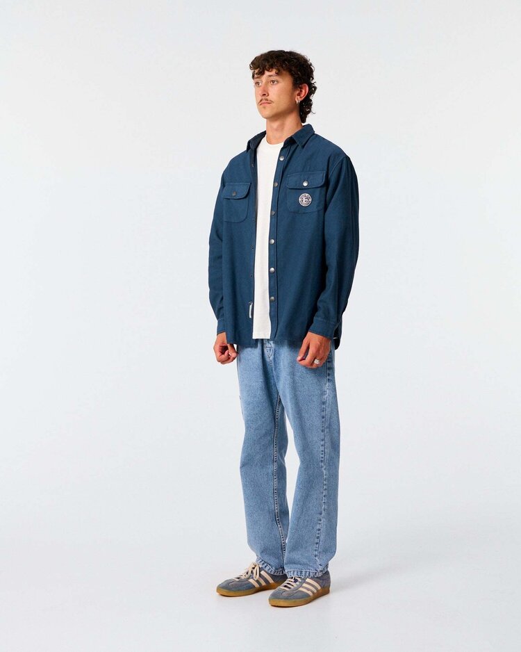 Critical Slide Society Critical Slide Sun Cured Overshirt (Mens) | Worker Blue