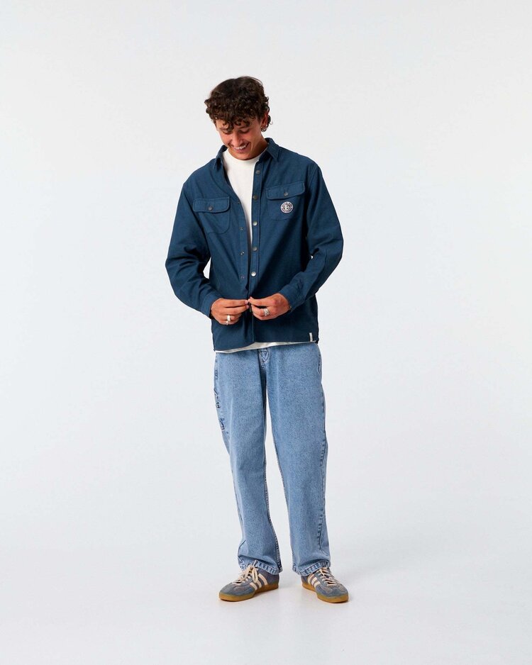 Critical Slide Society Critical Slide Sun Cured Overshirt (Mens) | Worker Blue