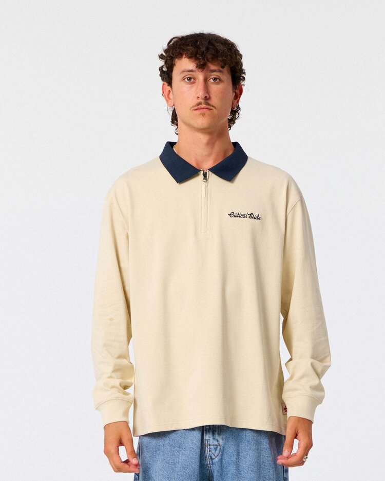 Critical Slide Society Critical Slide Sun Cured 1/4 Zip Rugby (Mens) | Ecru