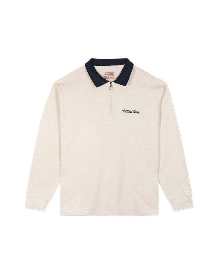 Critical Slide Society Critical Slide Sun Cured 1/4 Zip Rugby (Mens) | Ecru