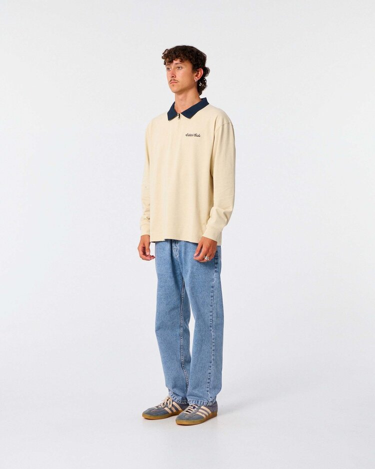 Critical Slide Society Critical Slide Sun Cured 1/4 Zip Rugby (Mens) | Ecru