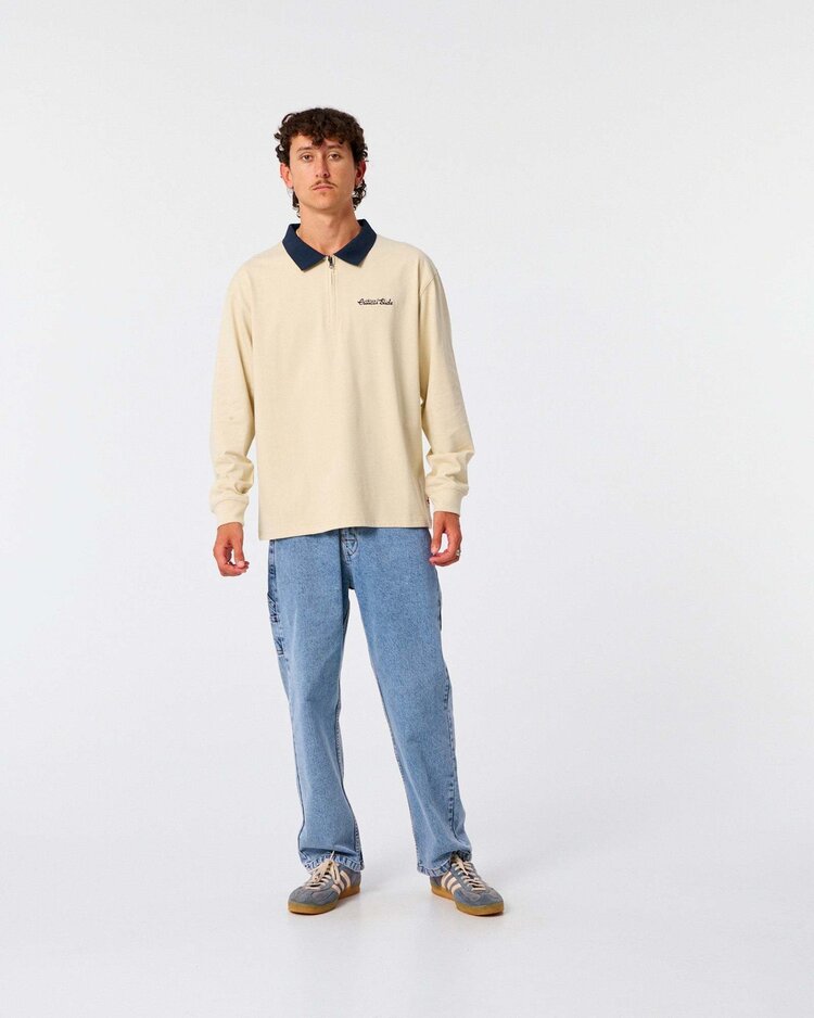 Critical Slide Society Critical Slide Sun Cured 1/4 Zip Rugby (Mens) | Ecru