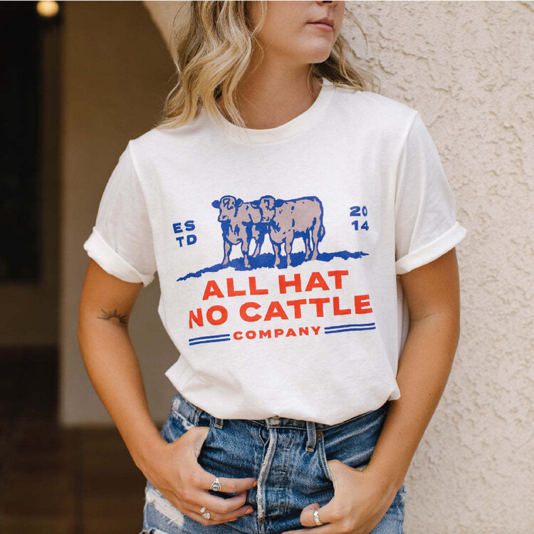 Sendero Sendero All Hat No Cattle T-Shirt (Mens) | Vintage White