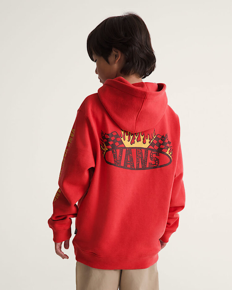 Vans Vans Racing Flames Pullover (Youth) | Crimson Haze