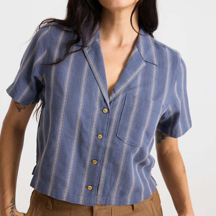 Roark Roark Crosswinds Camp Ss Woven (Womens) | Neptune