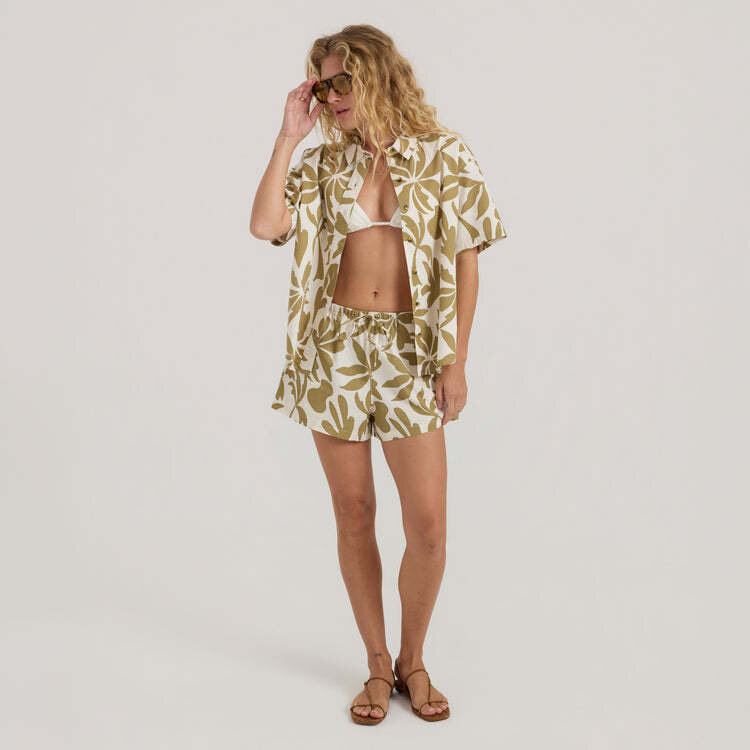 Roark Roark Costa Ss Woven (Womens) | Dusty Olive