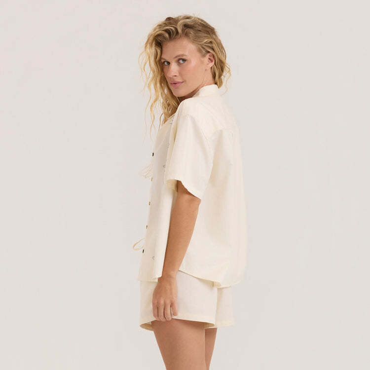 Roark Roark Costa Ss Woven (Womens) | Bone