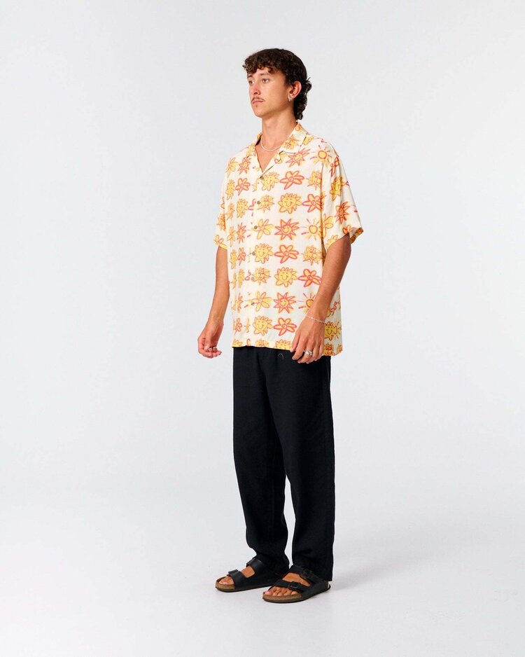 Critical Slide Society Critical Slide Mojo Ss Resort Shirt (Mens) | Ecru